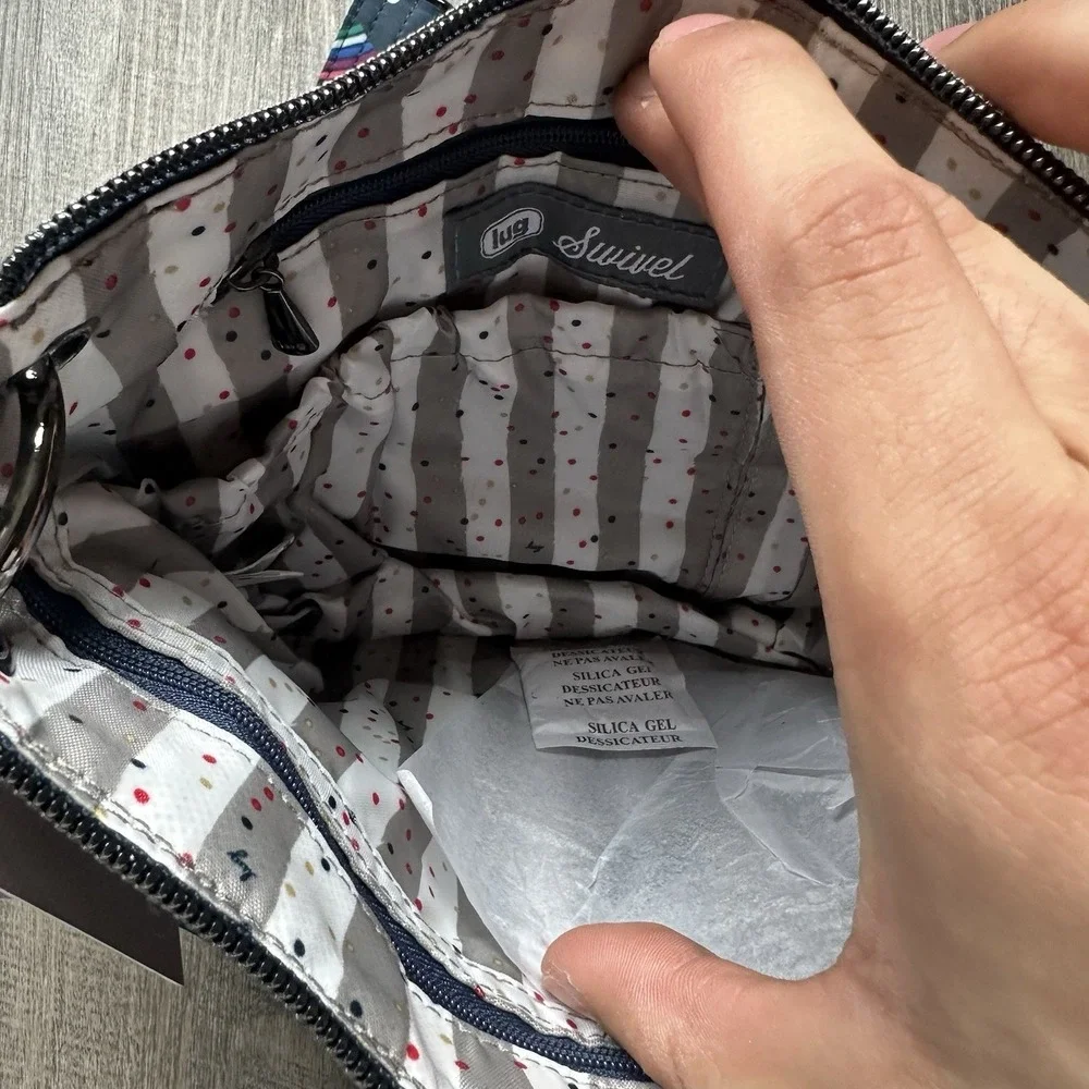 NEW Lug Swivel‎ Convertible Crossbody Bag Brushed Color: Rainbow Navy WITH TAGS
